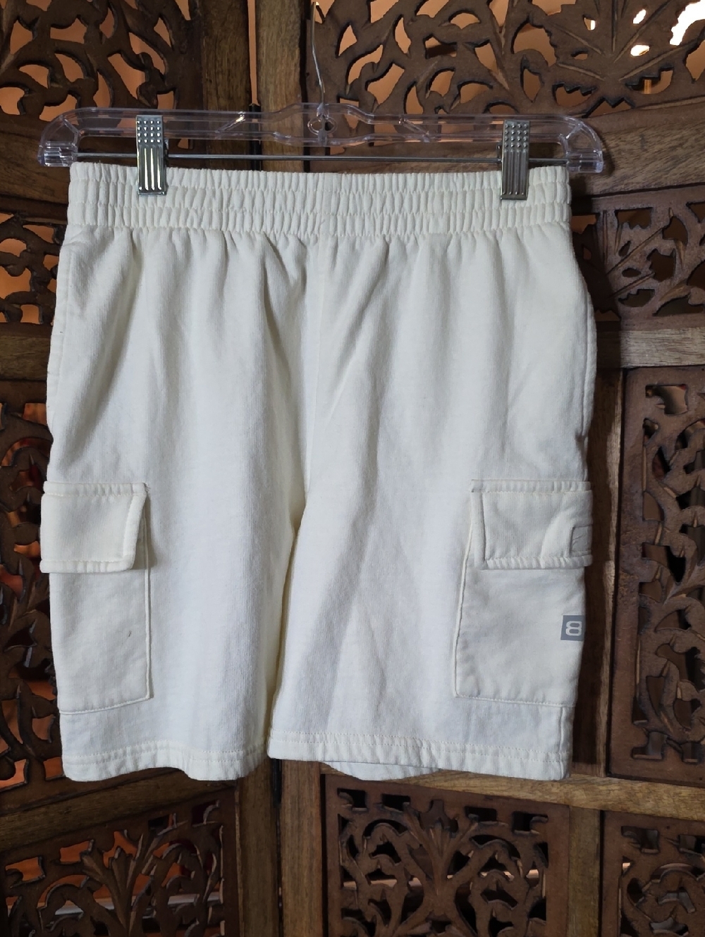 Women's Cream Cargo Shorts